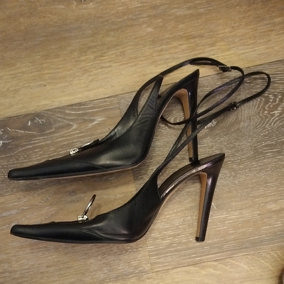 Enzo Angiolini Black Stiletto Heels with Metallic Embellishment - Picture 7 of 8